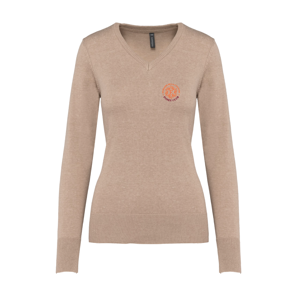 Pull femme col V - Domaine de la Couture / Poney club